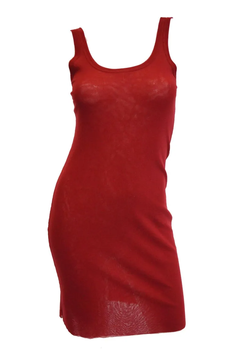 1990s Jean Paul Gaultier Sheer Silk Devore Red Velvet & Knit Dress / Tunic