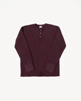 9937 - Heavy Thermal Long Sleeve Henley - Bordeaux