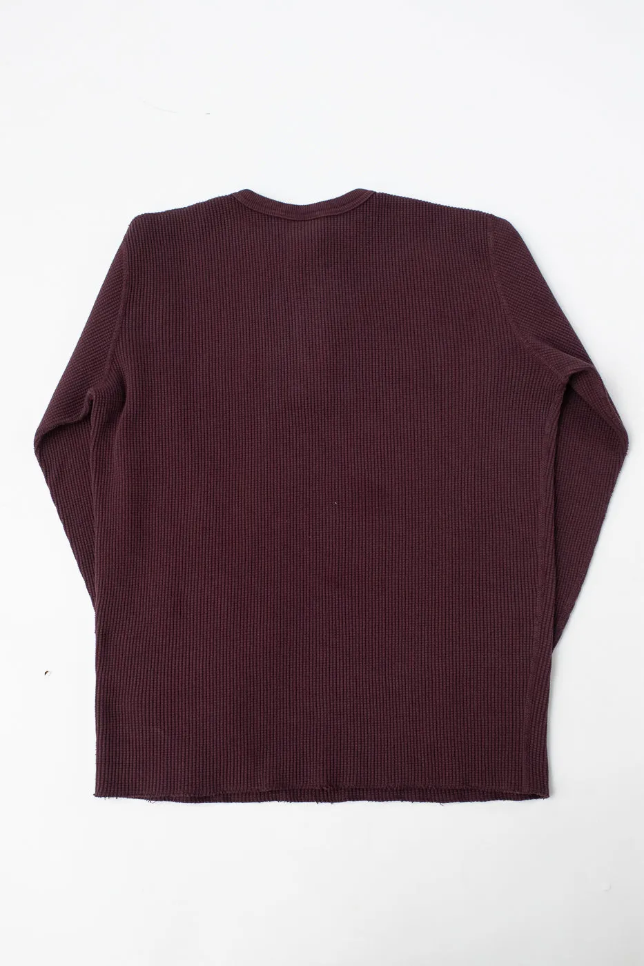 9937 - Heavy Thermal Long Sleeve Henley - Bordeaux