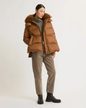 A LINE DOWN TECHNICAL LONG JACKET 76CM / RUST