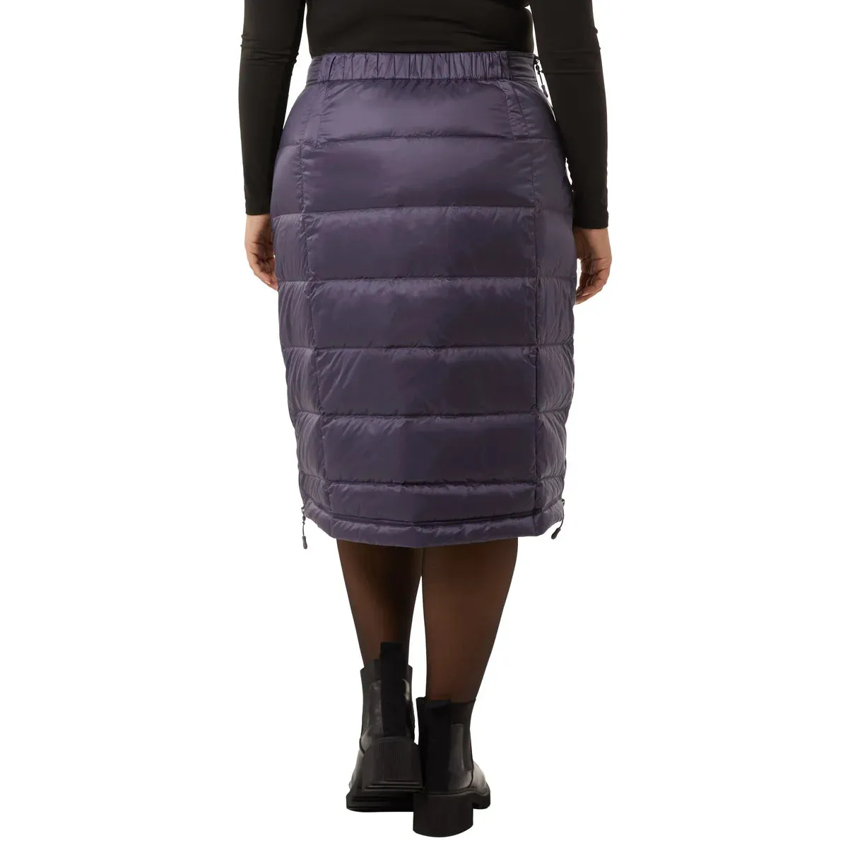 Aventure Women's Quilted Side Zippers Winter Down Insulated Midi Skirt