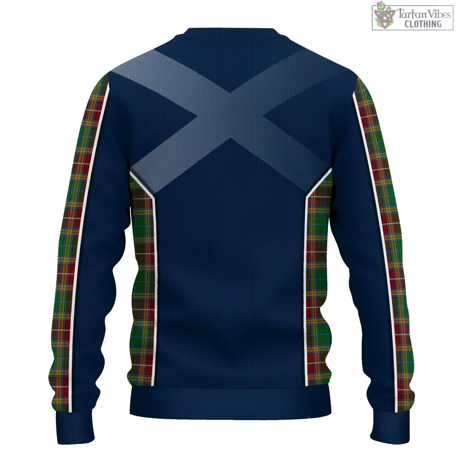 Baxter Tartan Knitted Sweatshirt with Family Crest and Scottish Thistle Vibes Sport Style