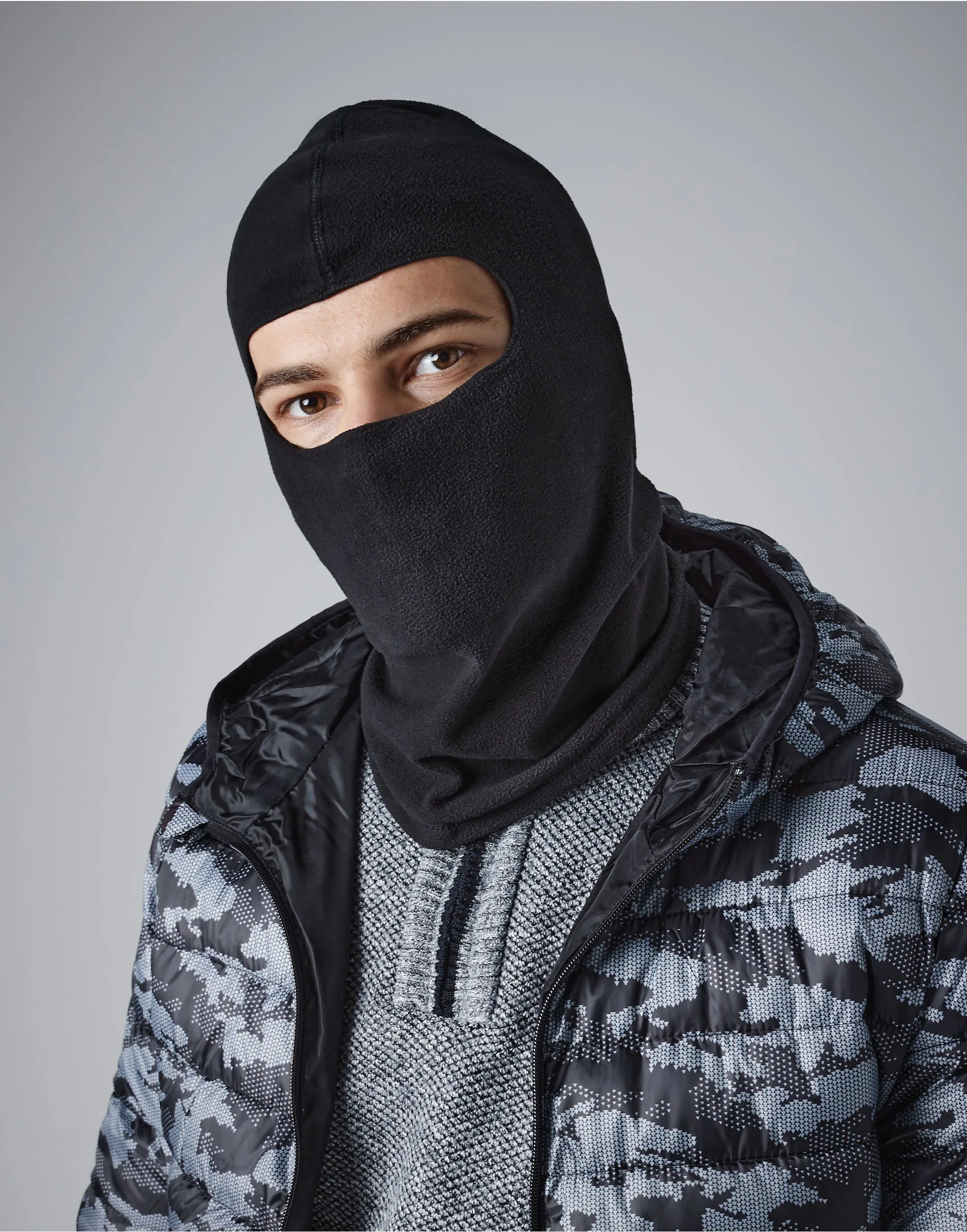 Beechfield Microfleece Balaclava | Unisex | Lightweight Breathable Thermal | Black | One Size