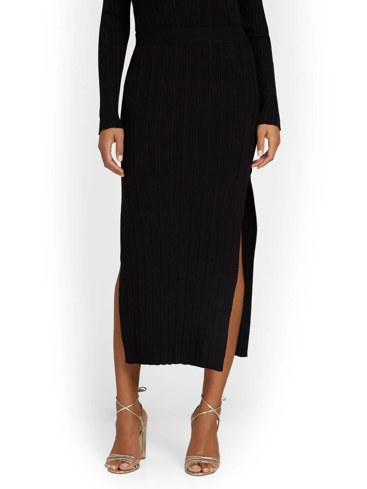 Beige Botany 2-Piece Ribbed Knit Open-Back Top & Maxi Skirt Set - Brands We Love
