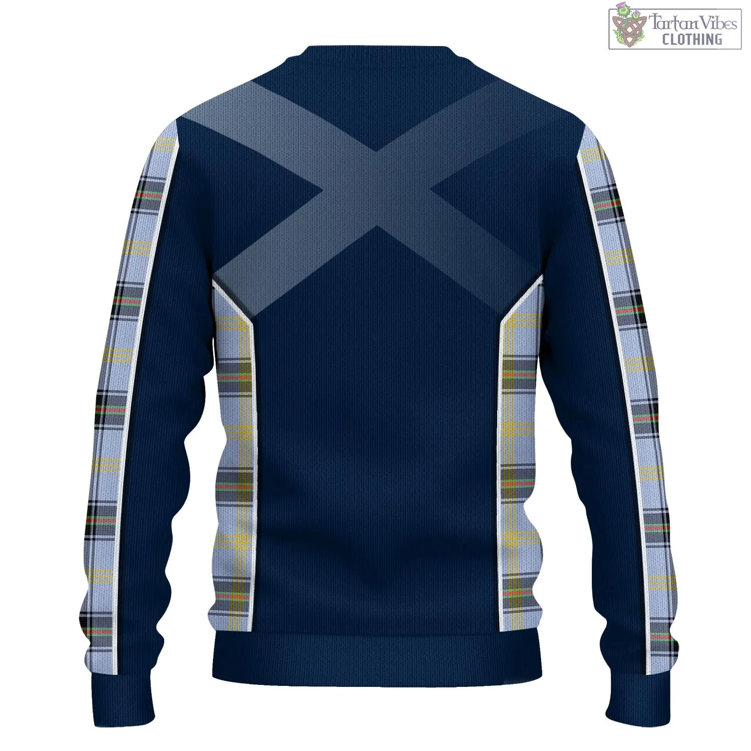 Bell Tartan Knitted Sweatshirt with Family Crest and Scottish Thistle Vibes Sport Style