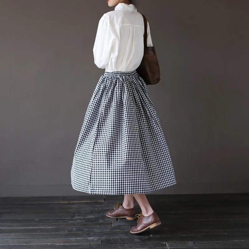Black and White Plaid Vintage Skirt