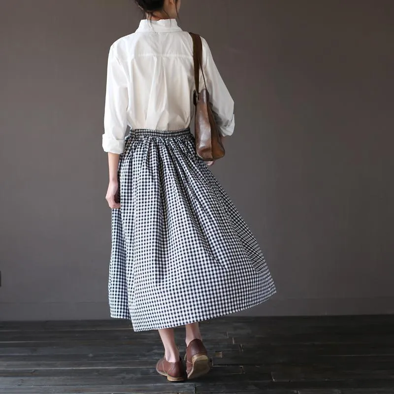 Black and White Plaid Vintage Skirt