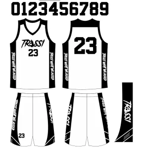 Black White Custom Basketball Team Uniforms Vendor