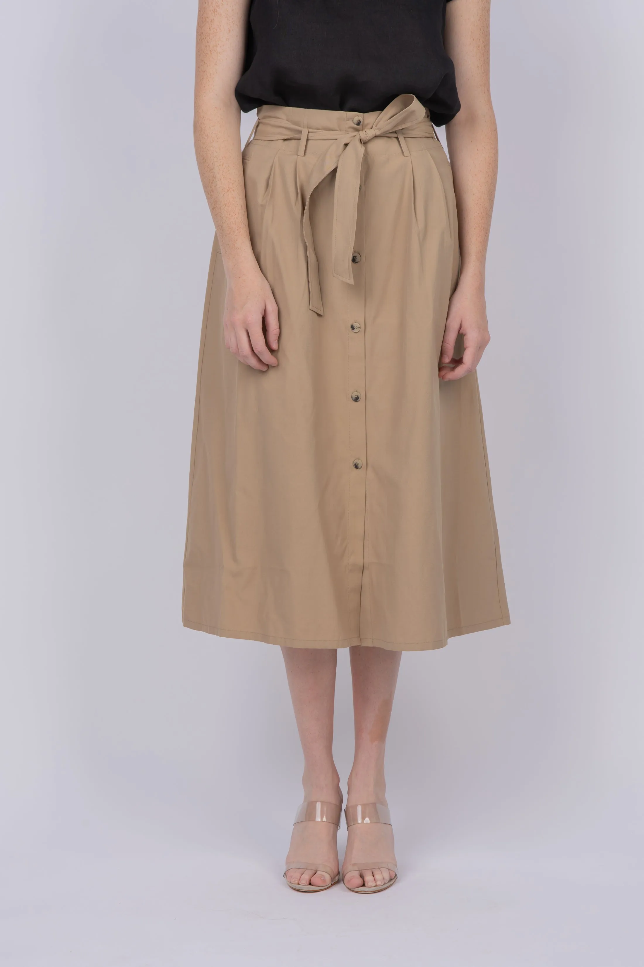 Brochu Walker Teagan Belted Skirt in Sahara
