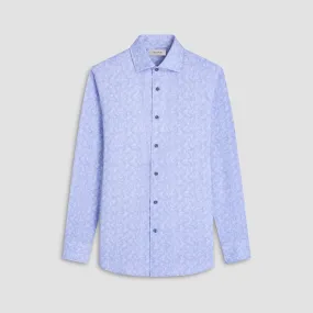 Bugatchi Men's Long Sleeve Dress Shirt – Floral Air Blue OoohCotton®