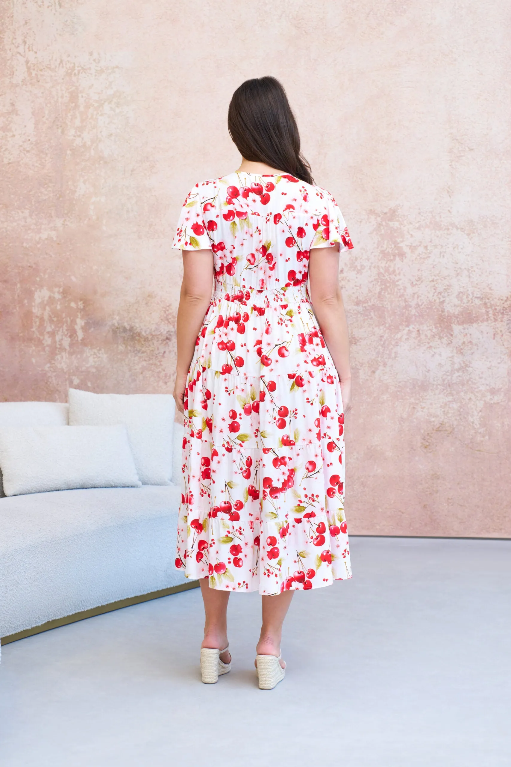 Cherry Midi Dress Cherry Blossom