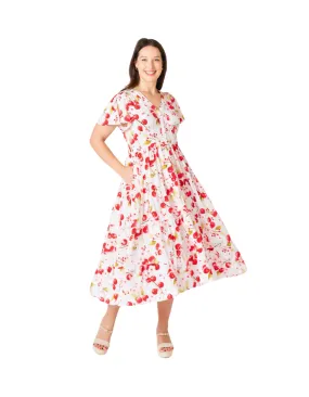 Cherry Midi Dress Cherry Blossom