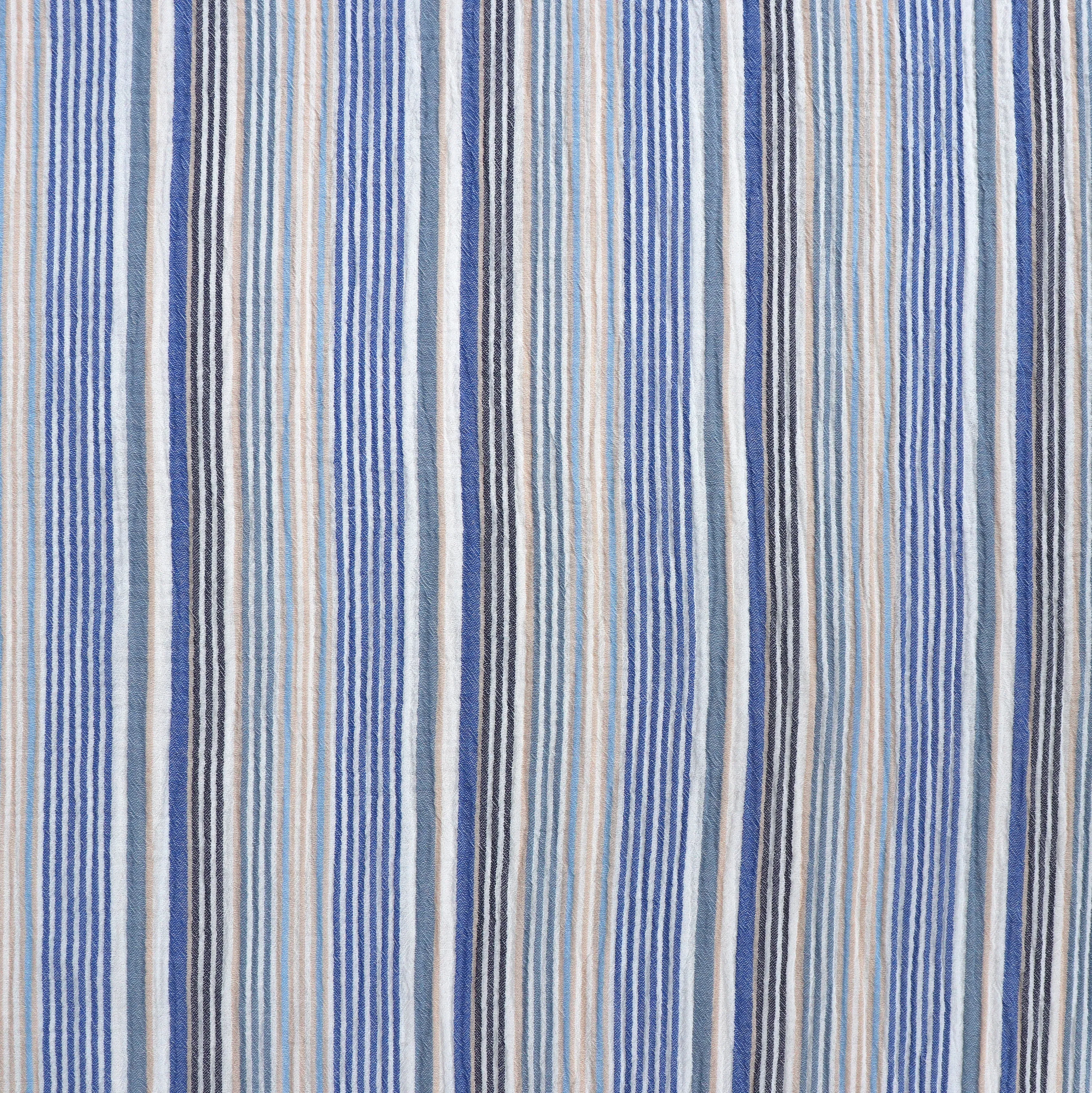 Cotton Double Gauze - Stripe - Blues - SALE