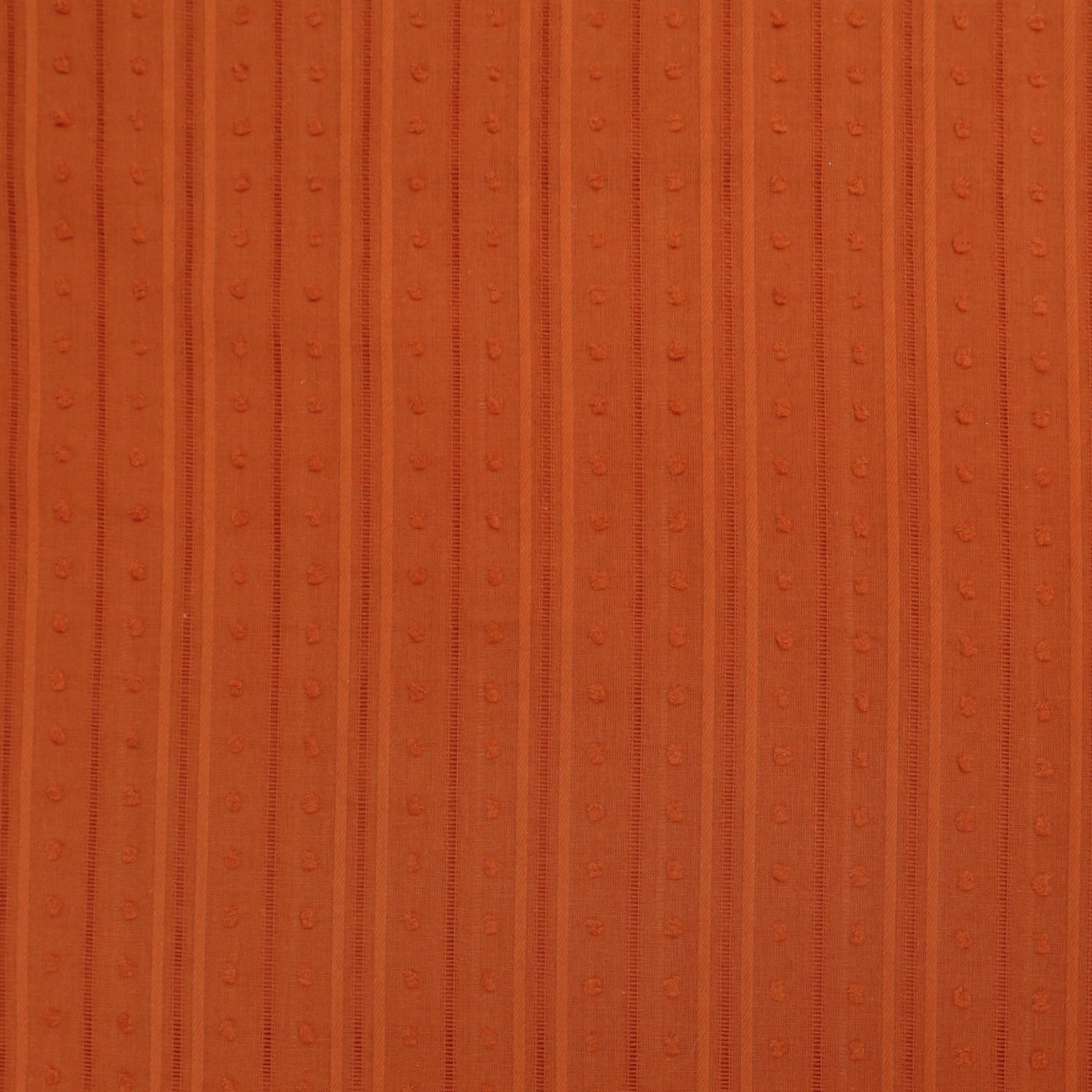 Cotton Voile - Dobby Stripe - Rust Orange