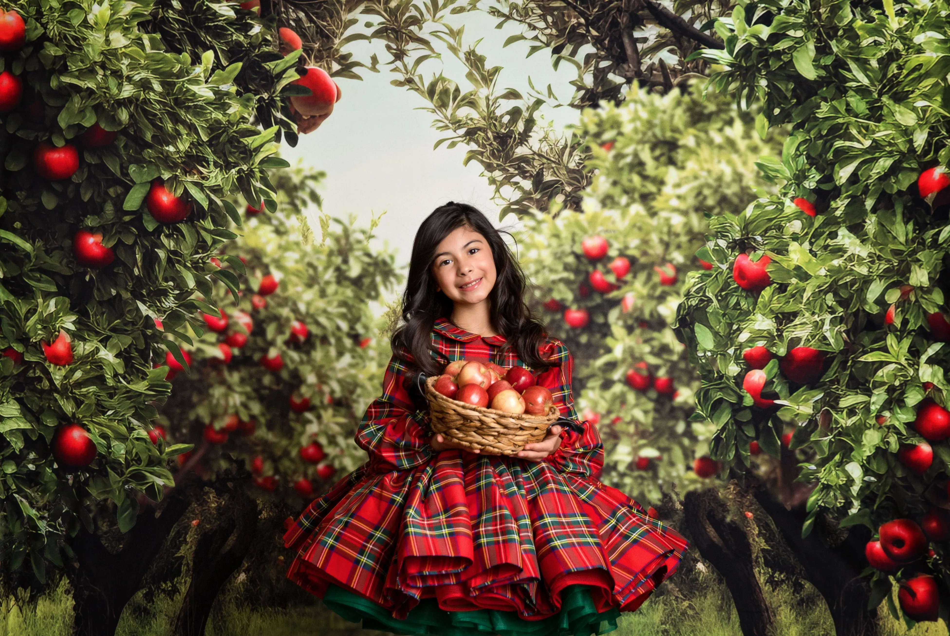Couture gown rental: "Darling Plaid" Red Vintage Dress Sleeve ( 5 Year - Petite 6 Year)
