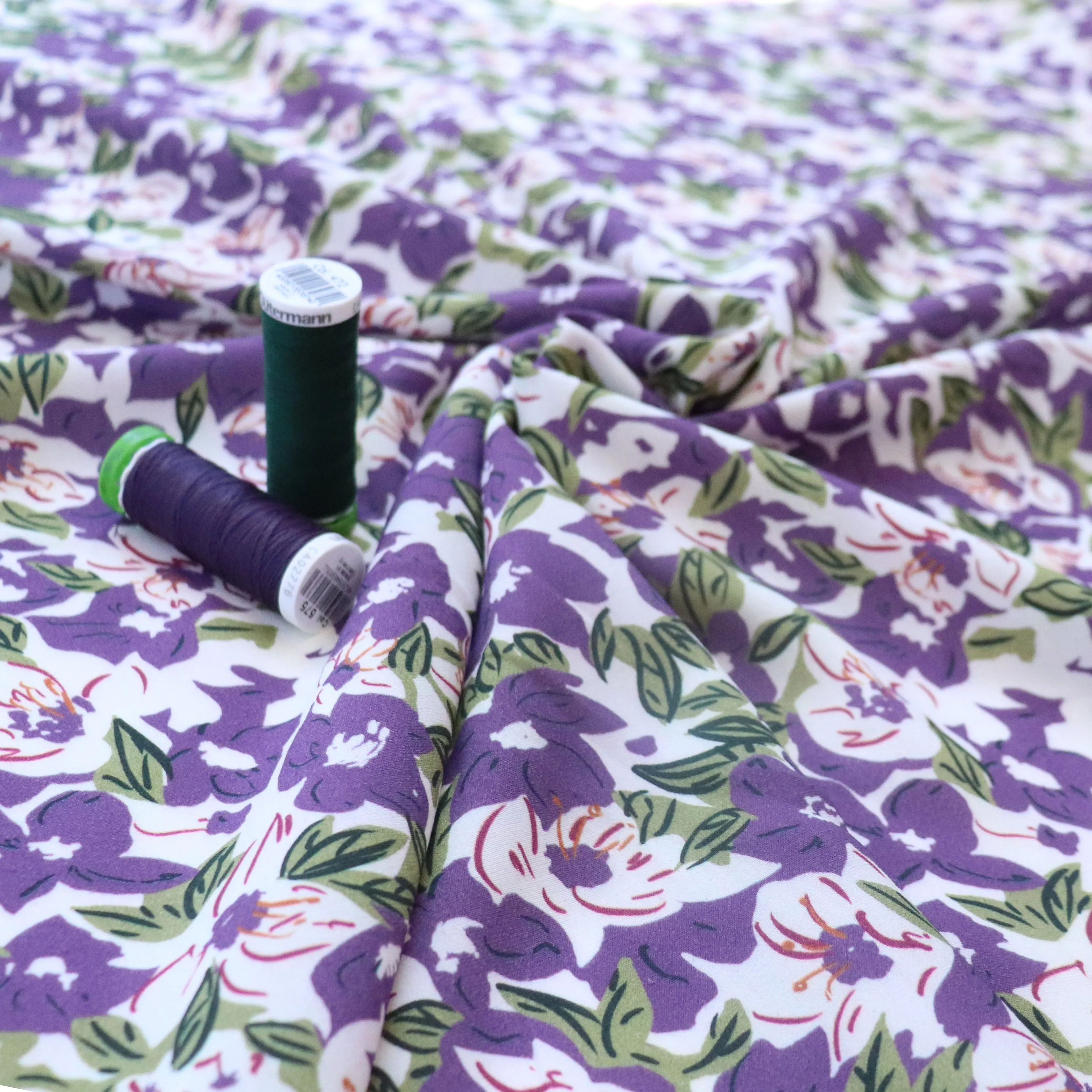 Deadstock Viscose Lawn - Purple Lily - SALE