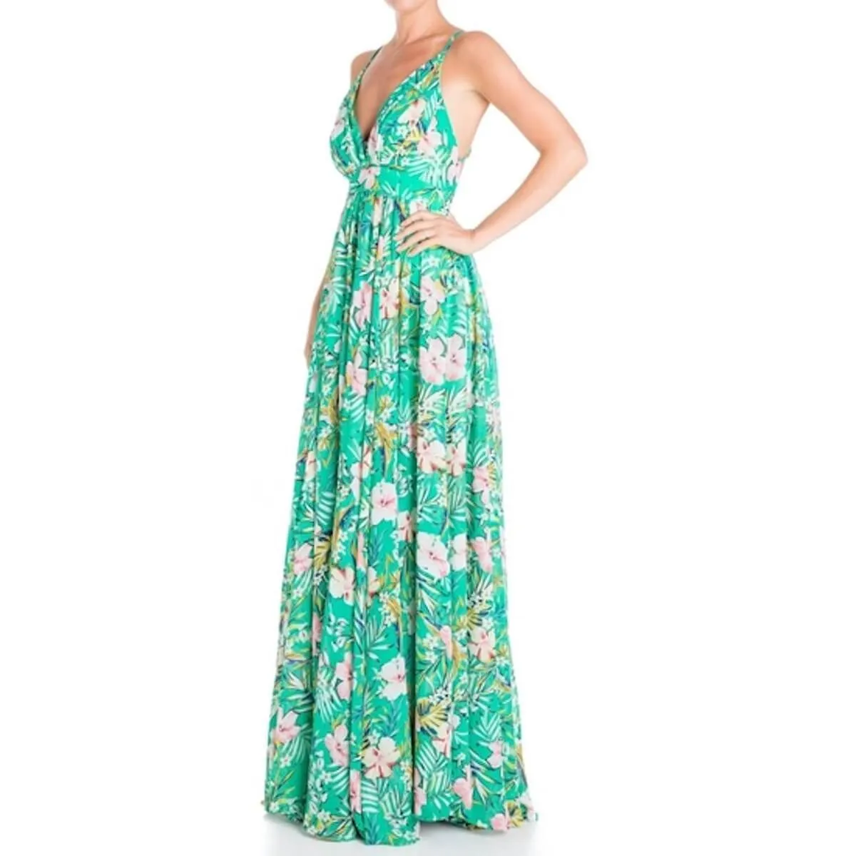 Enchanted Garden Maxi Dress - Garden Hibiscus