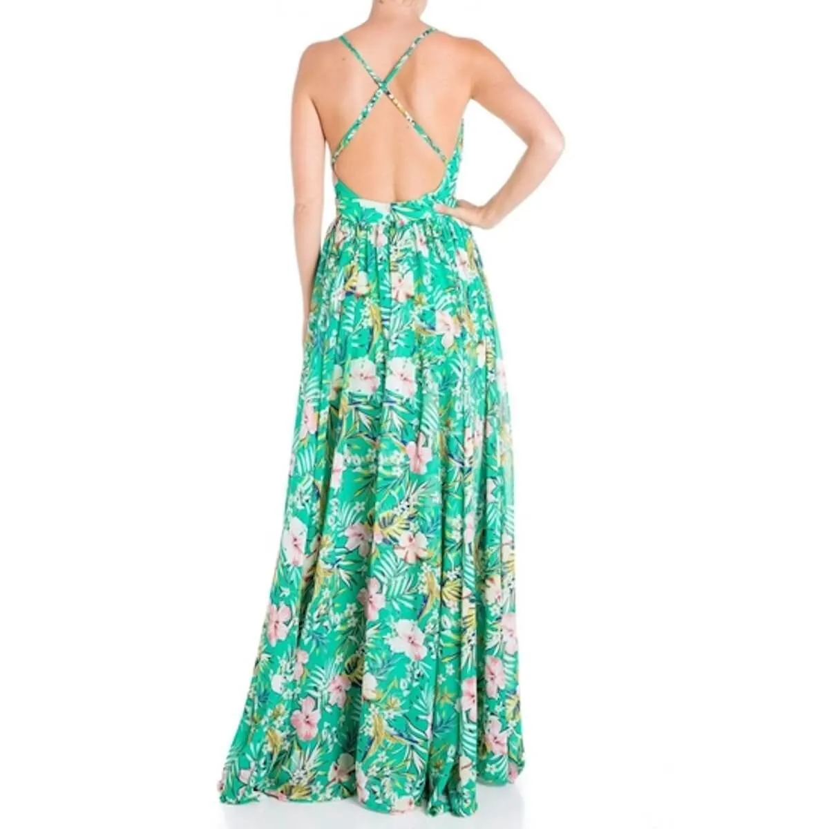 Enchanted Garden Maxi Dress - Garden Hibiscus