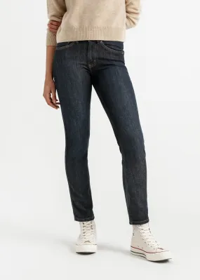 Fireside Denim Mid Rise Slim Straight - Dark Stone