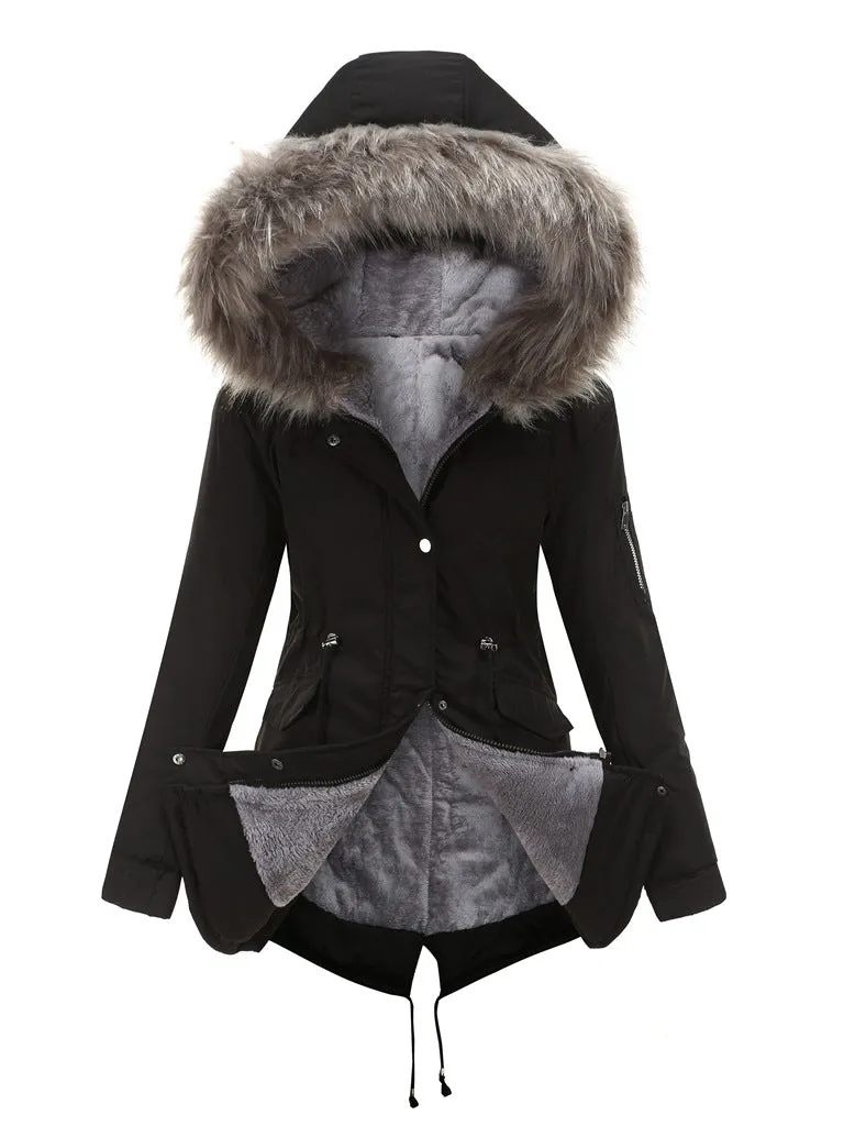 Fur-Lined Hooded Winter Jacket