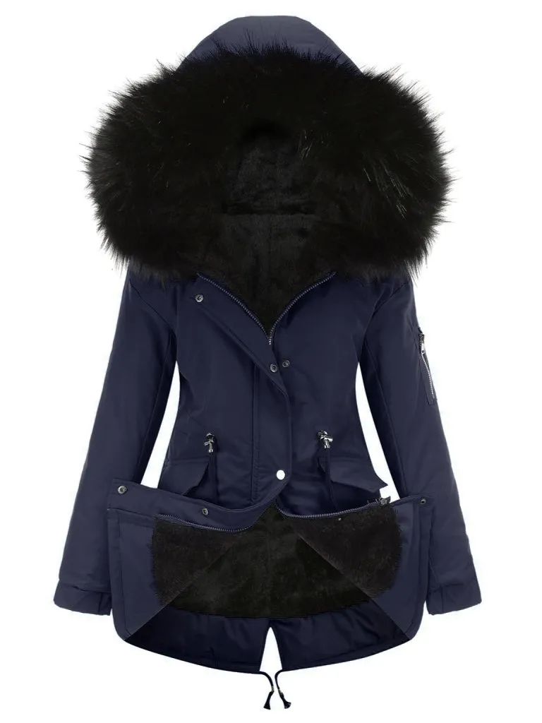 Fur-Lined Hooded Winter Jacket