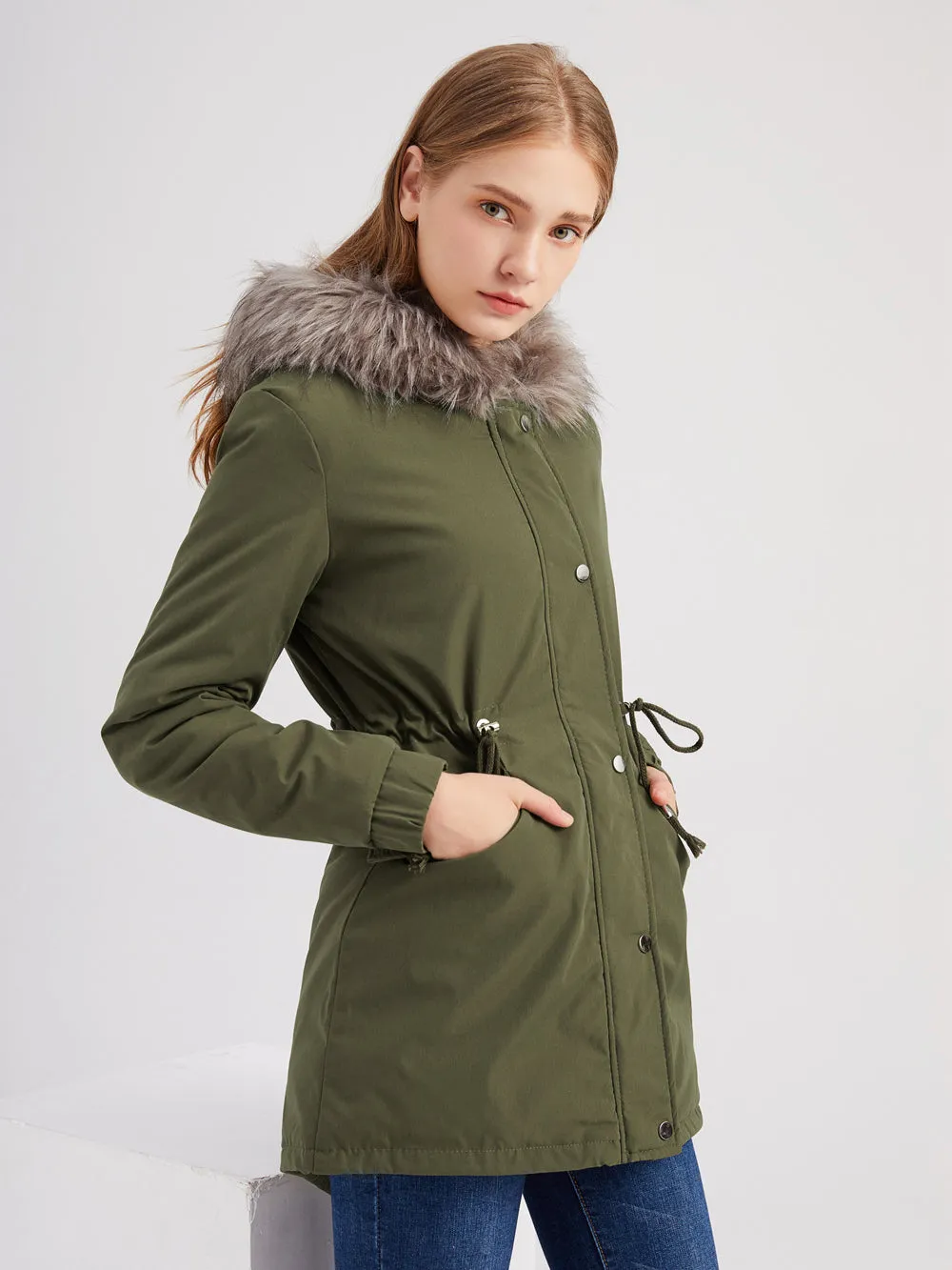 Fur-Lined Hooded Winter Jacket