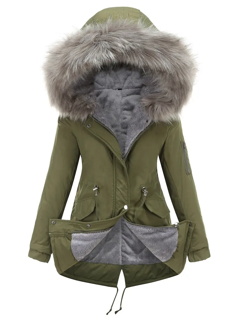 Fur-Lined Hooded Winter Jacket