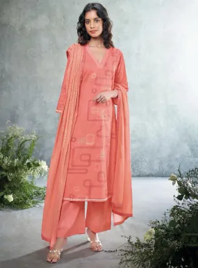 Ganga Pure Cotton Printed Unstitched Suit Dress Material for Women