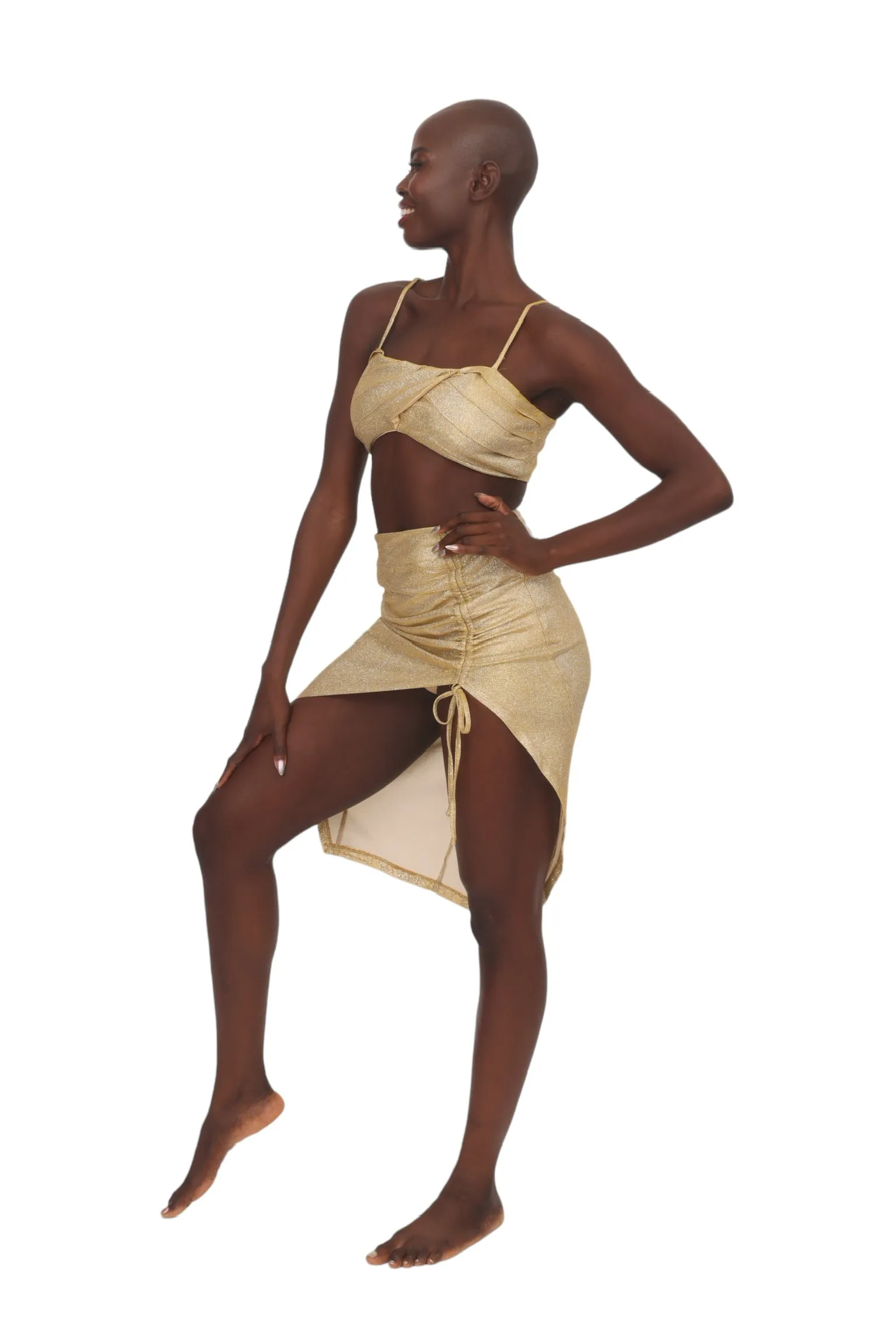 Gold Sparkle Tie Skirt