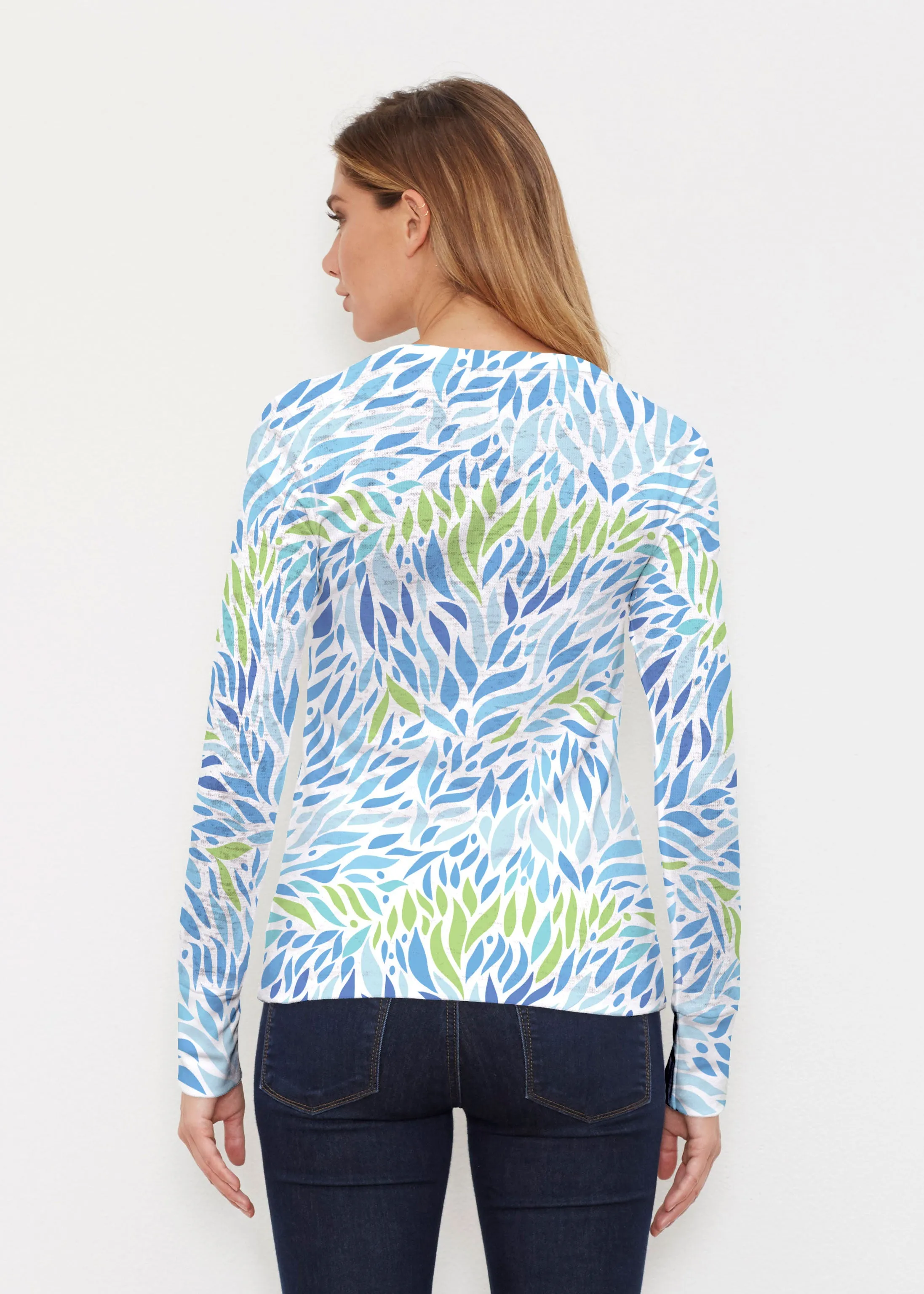 Hotsy Totsy Blue (8143) ~ Thermal Long Sleeve Crew Shirt
