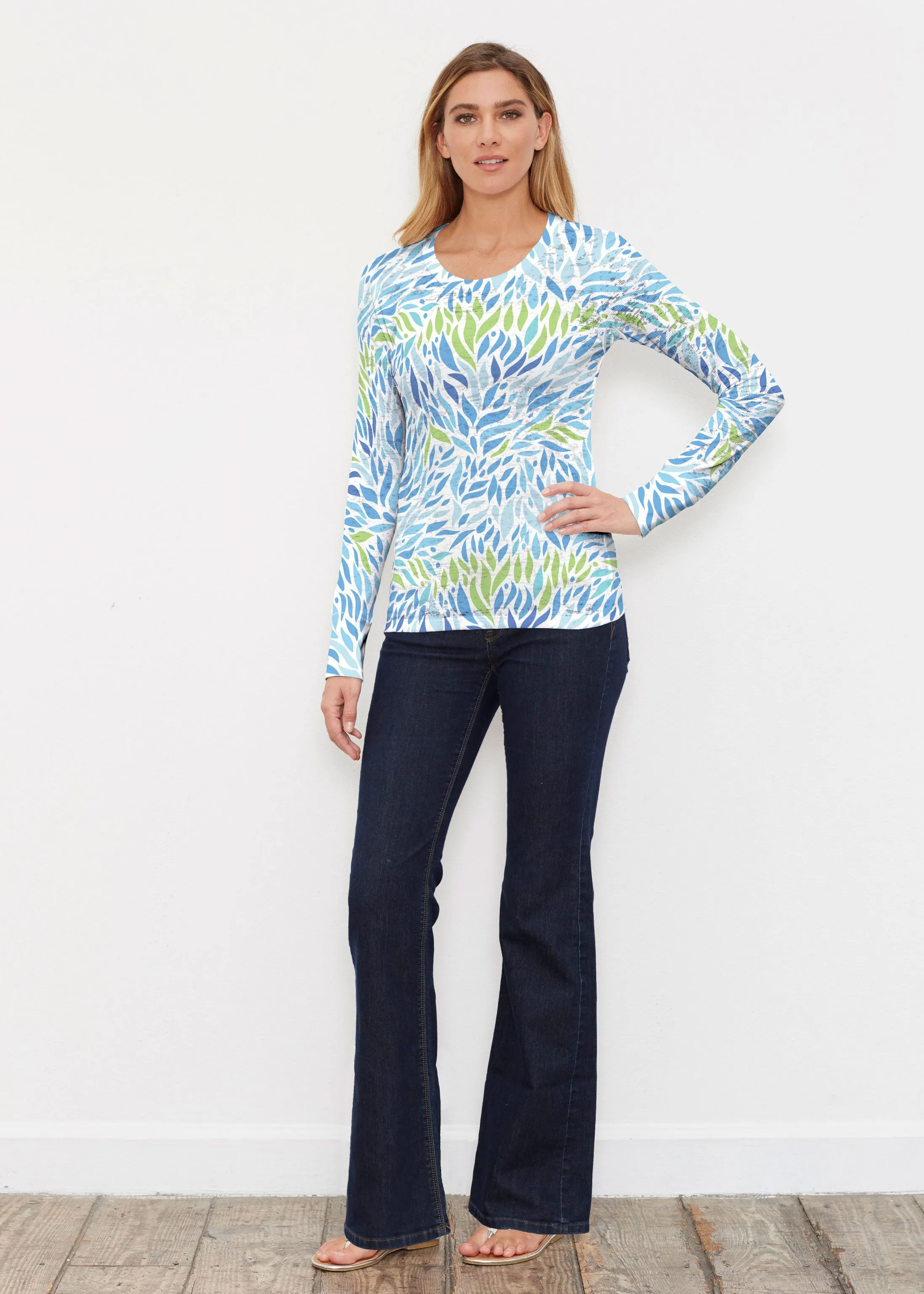 Hotsy Totsy Blue (8143) ~ Thermal Long Sleeve Crew Shirt