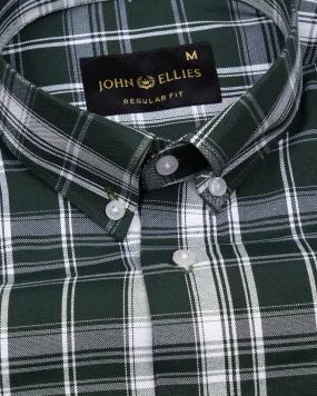 Kentar Green Plaid Button Down Cotton Shirt