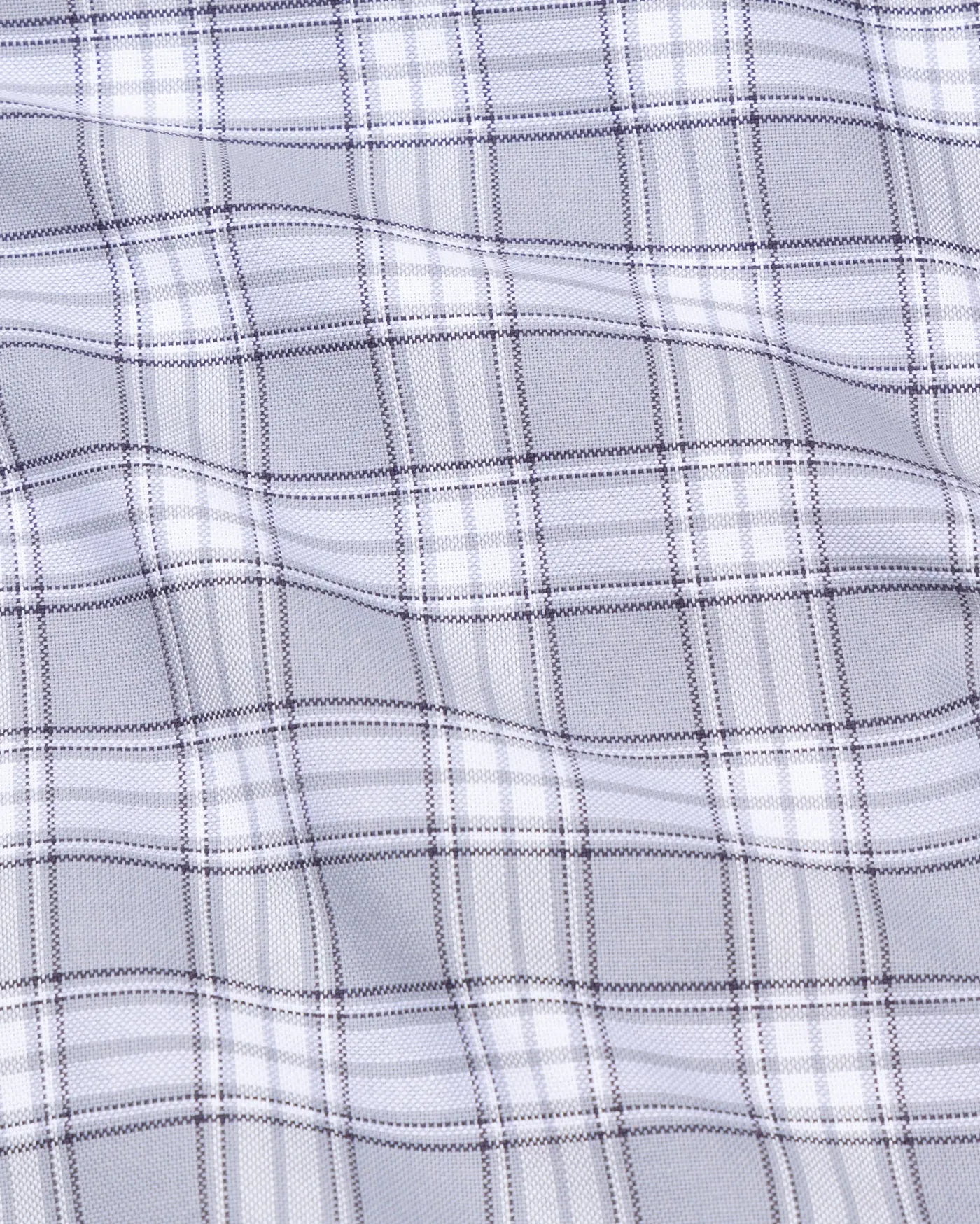 Kentar Grey Plaid Button Down Cotton Shirt