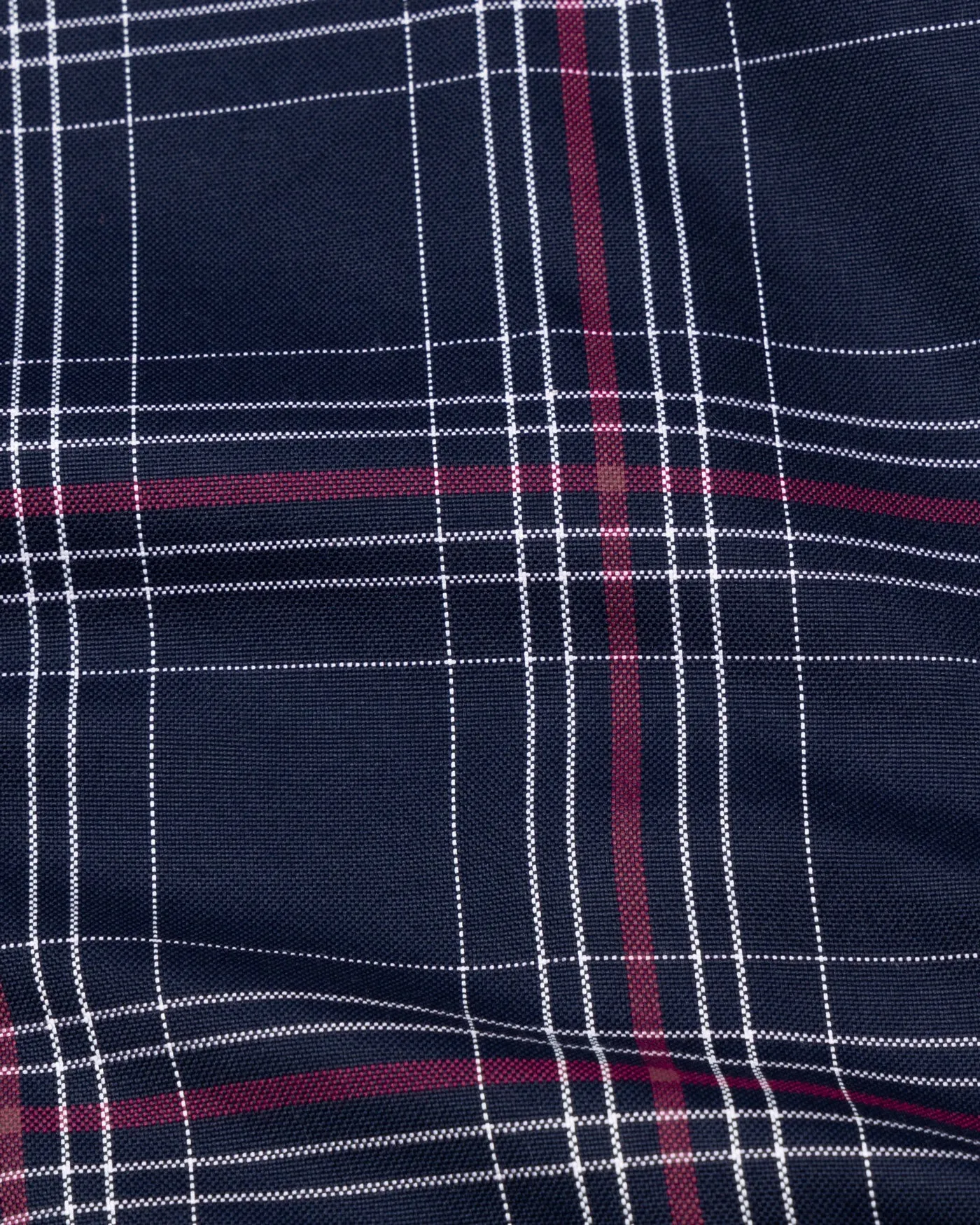 Kentar Navy And Red Plaid Button Down Cotton Shirt