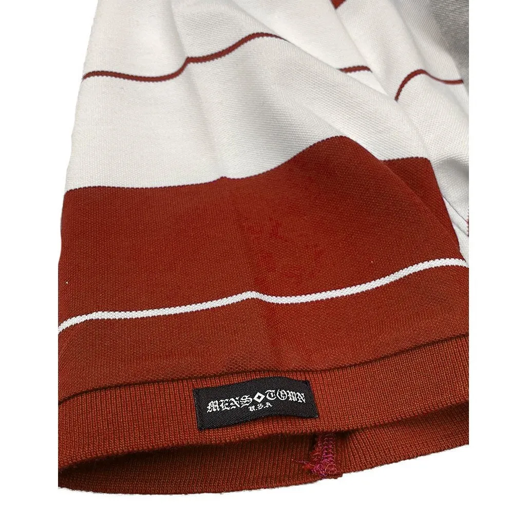 Old School Red & White Pique Polo