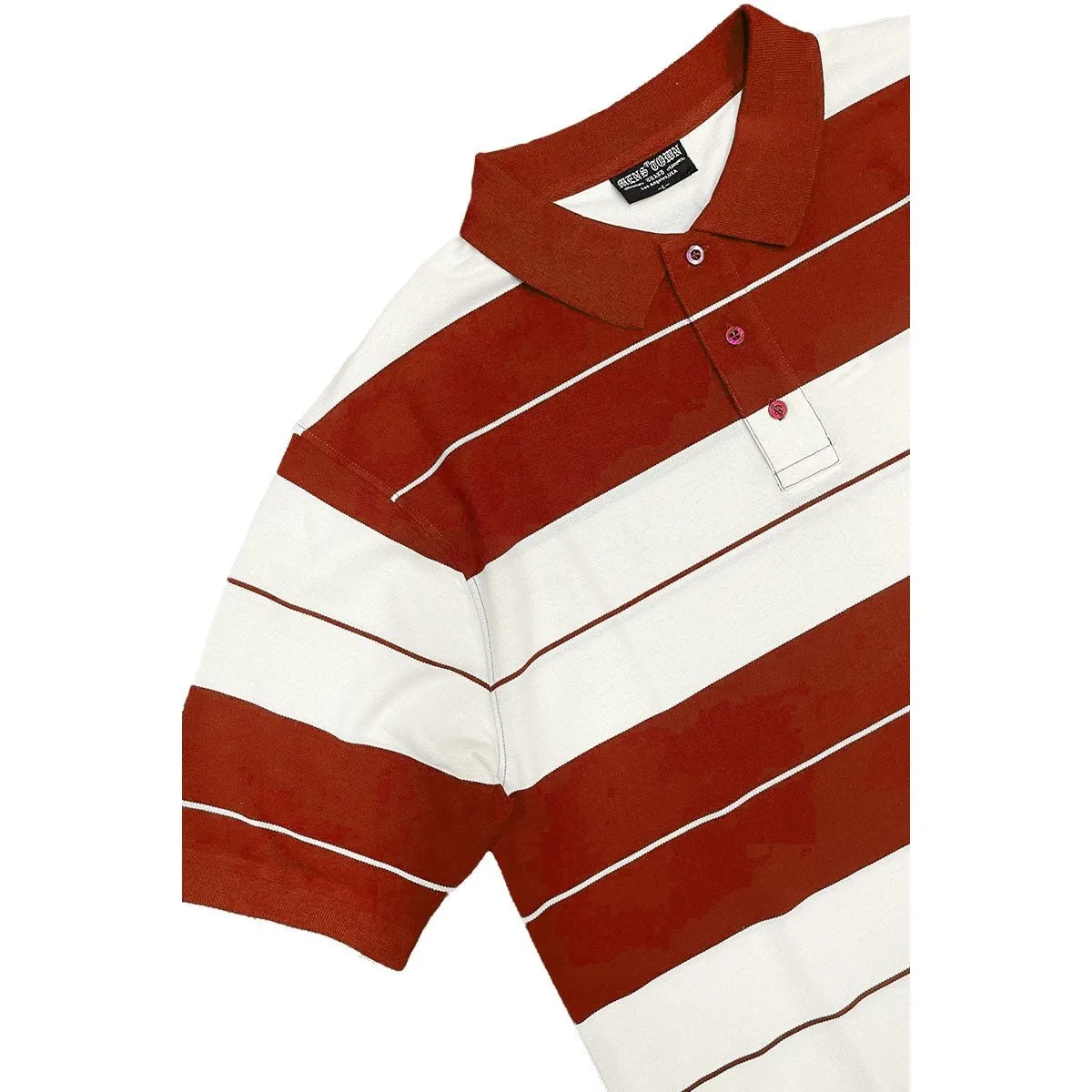 Old School Red & White Pique Polo