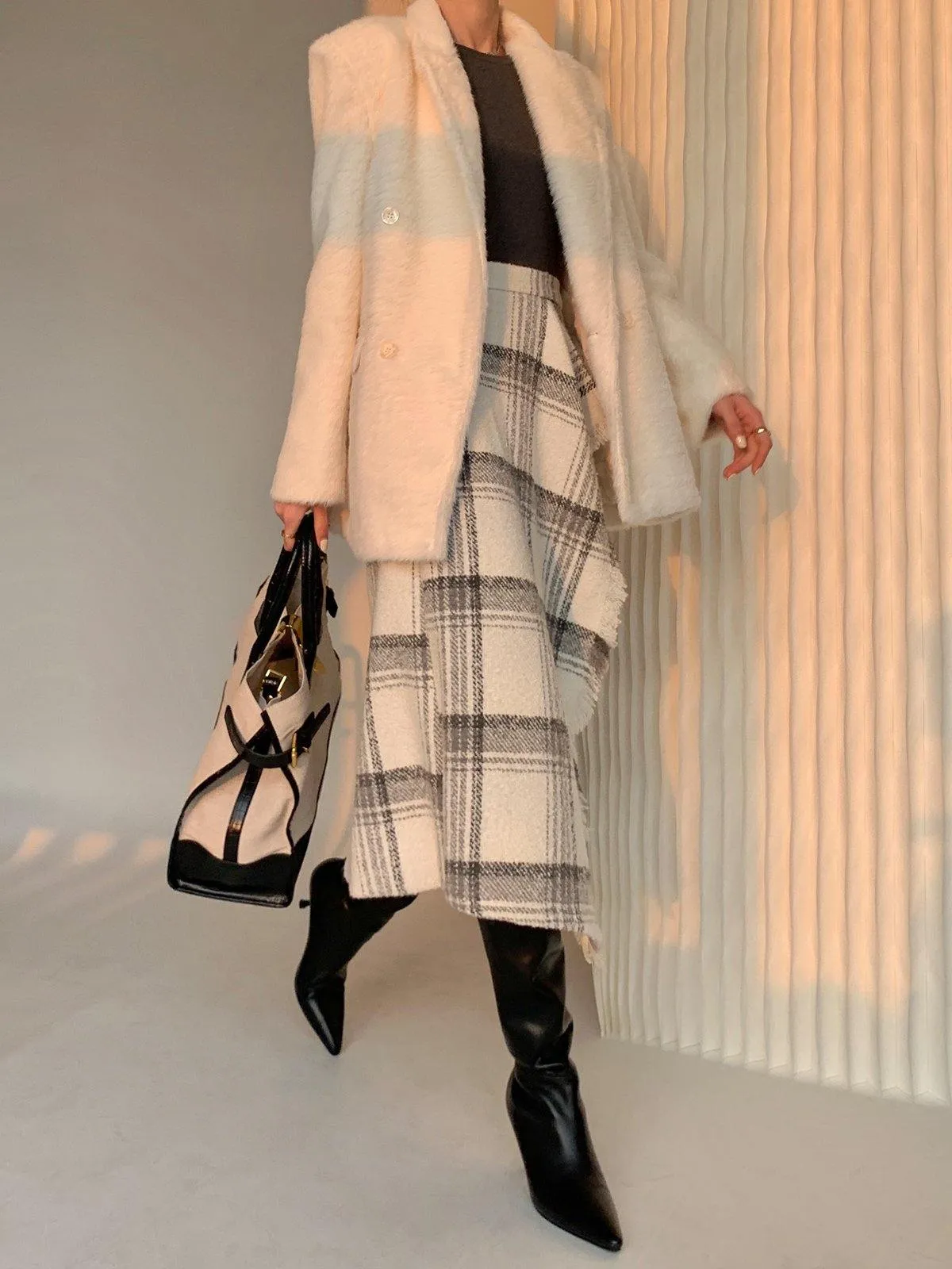 Plaid Midi Skirt
