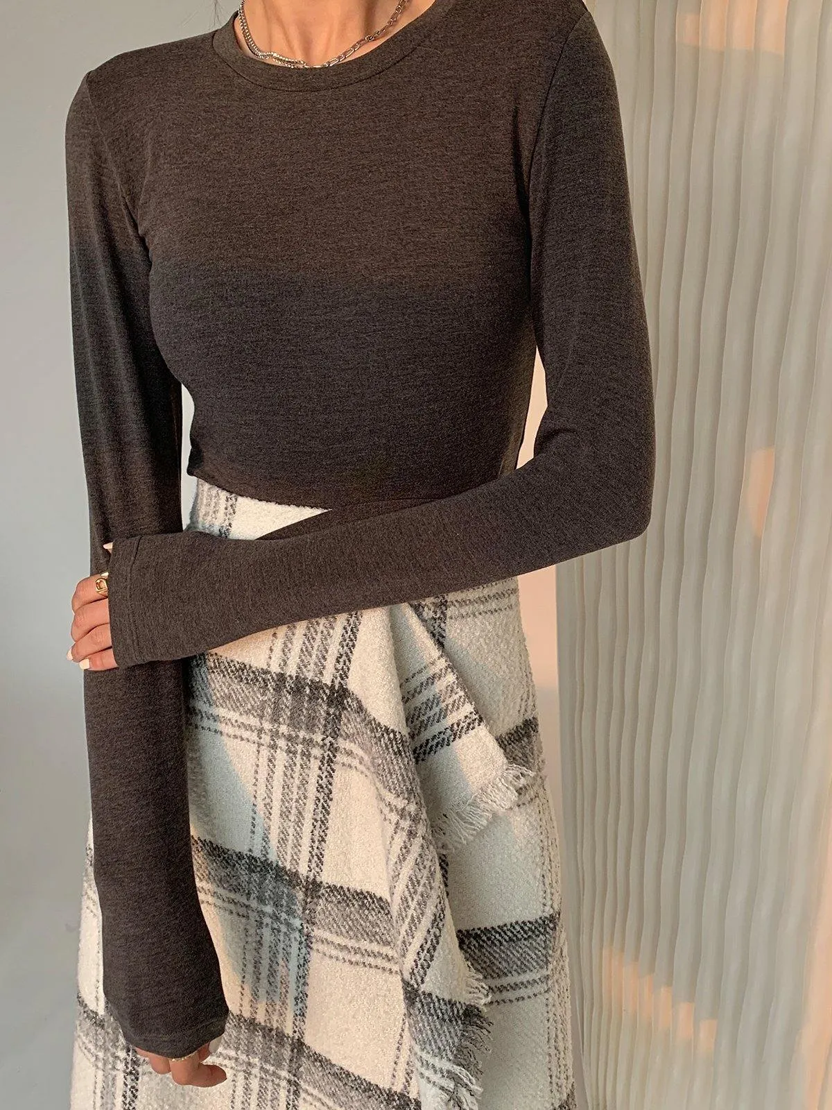 Plaid Midi Skirt