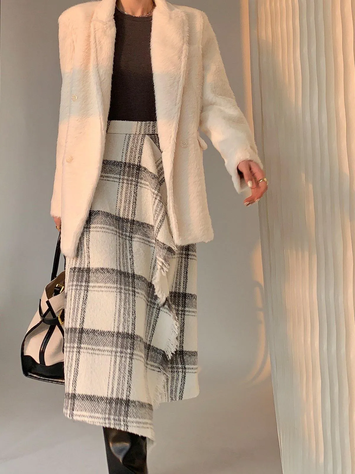 Plaid Midi Skirt