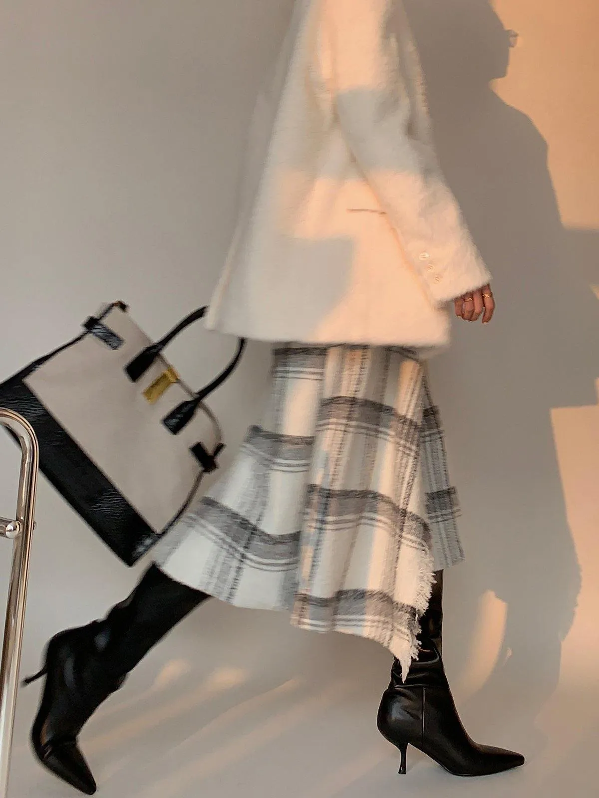 Plaid Midi Skirt