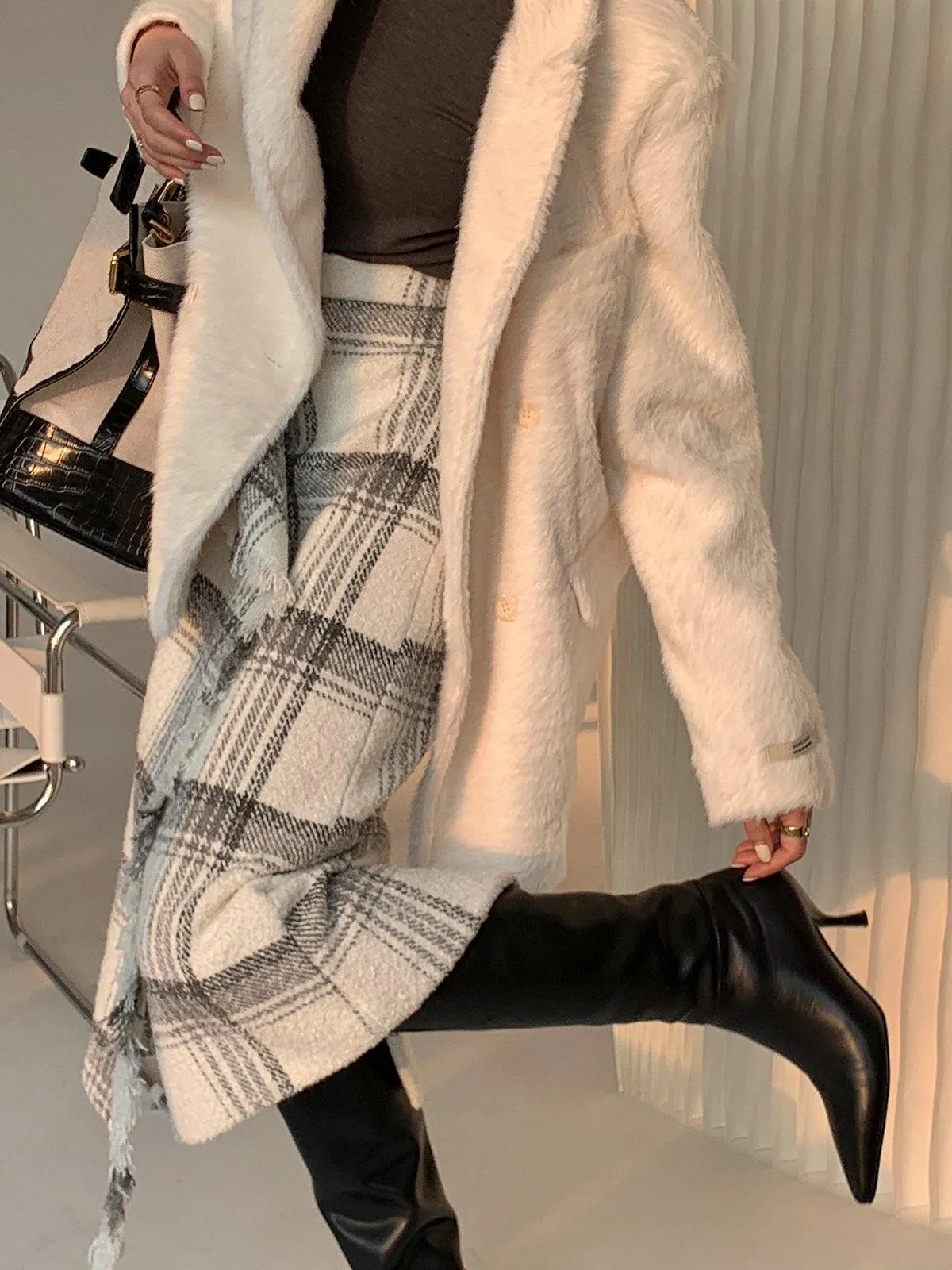 Plaid Midi Skirt