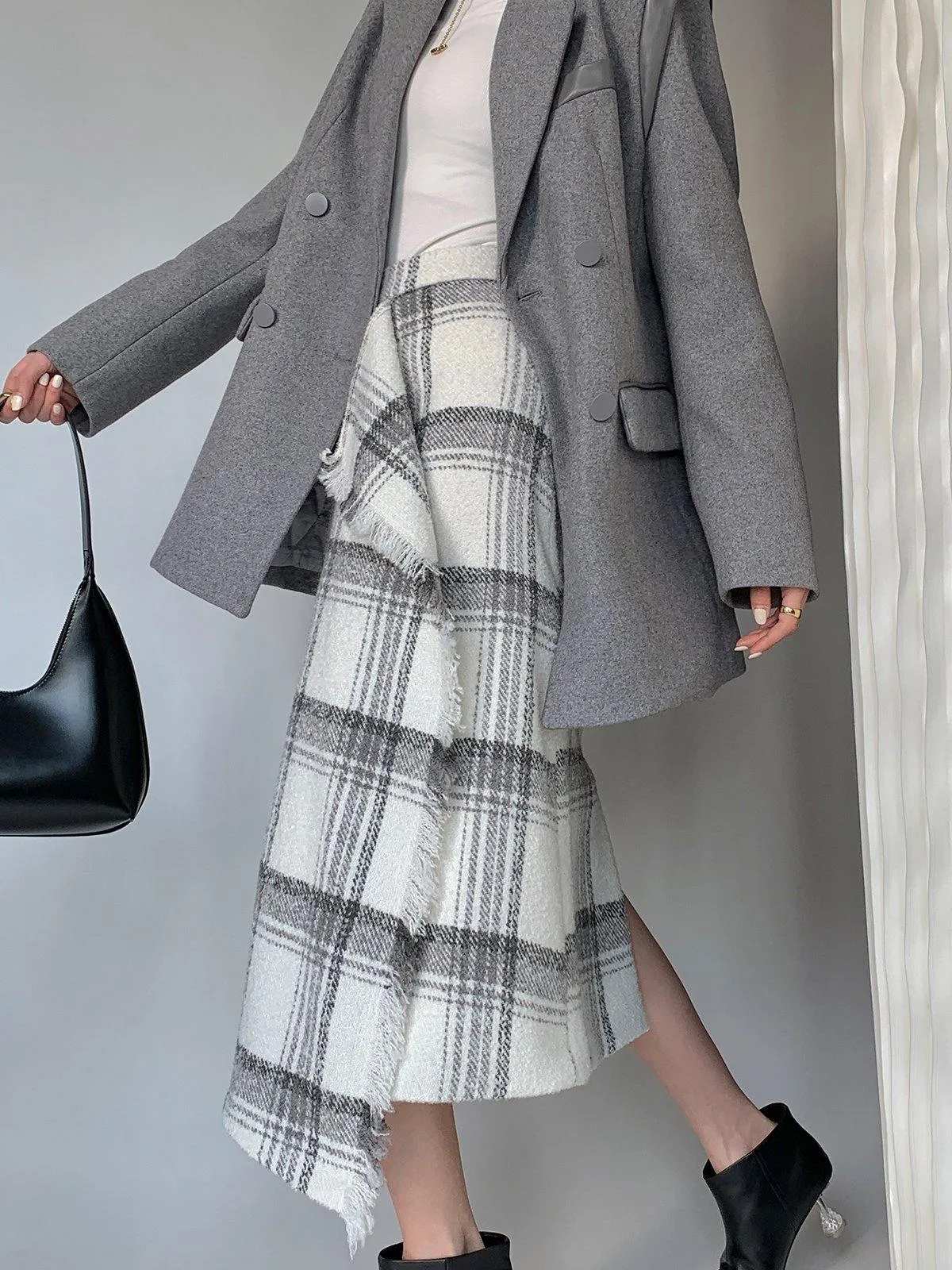 Plaid Midi Skirt