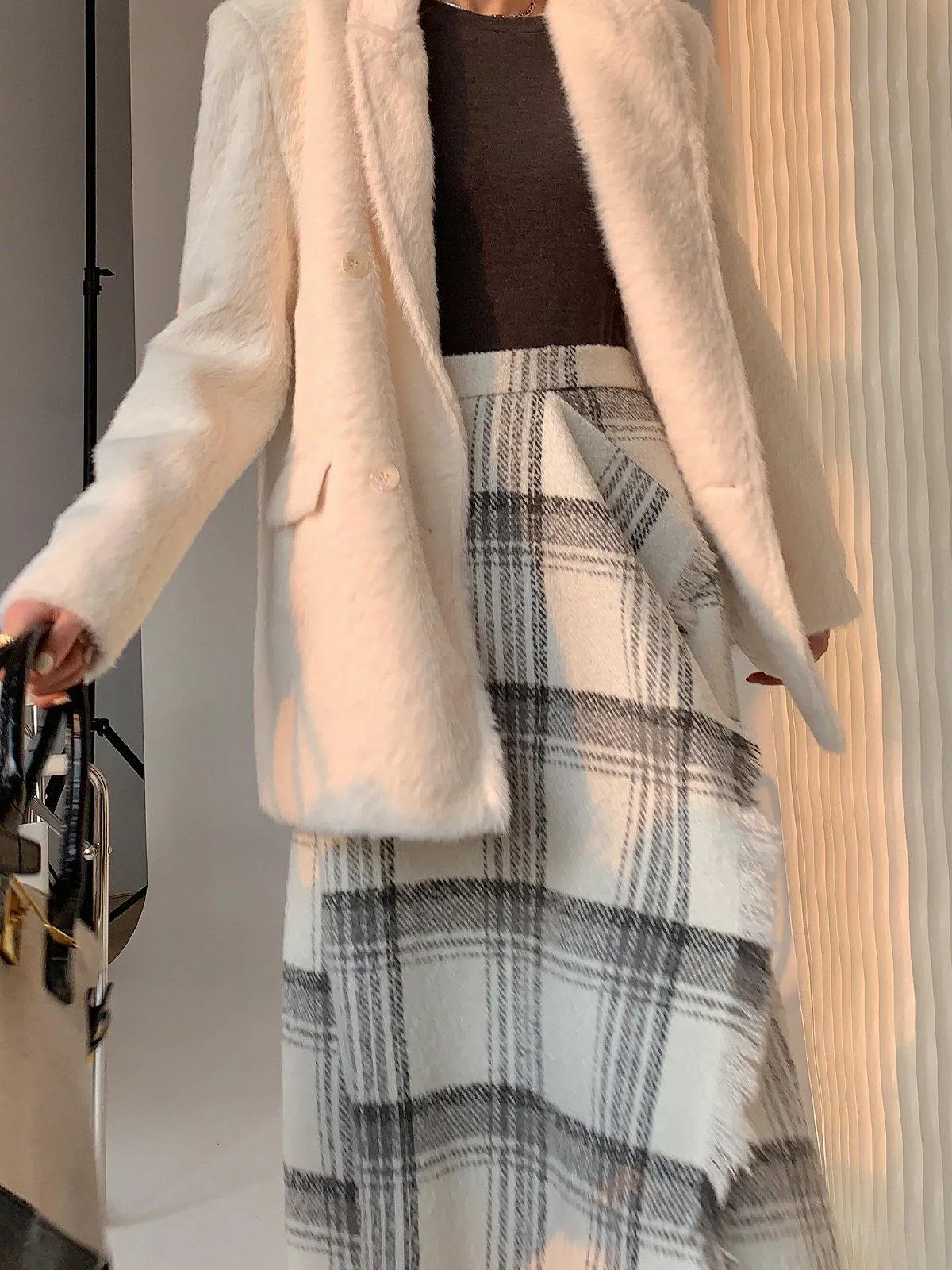 Plaid Midi Skirt