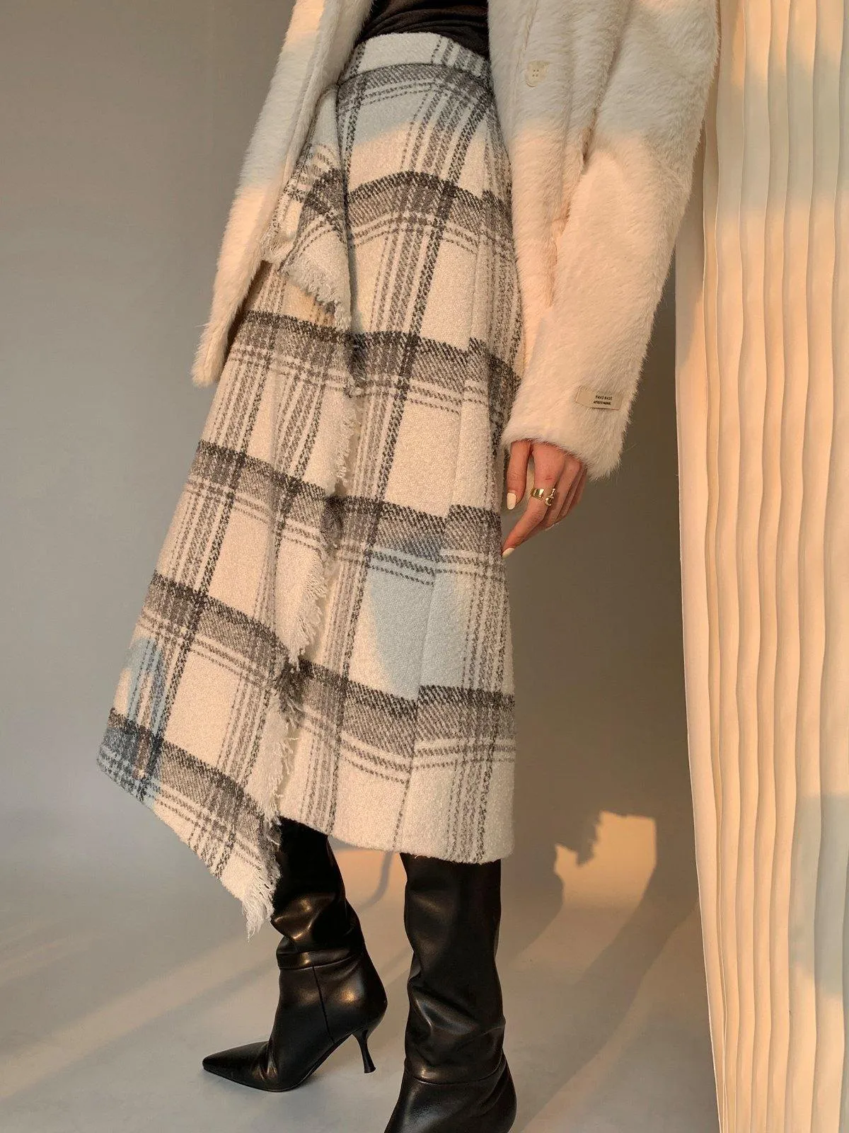 Plaid Midi Skirt