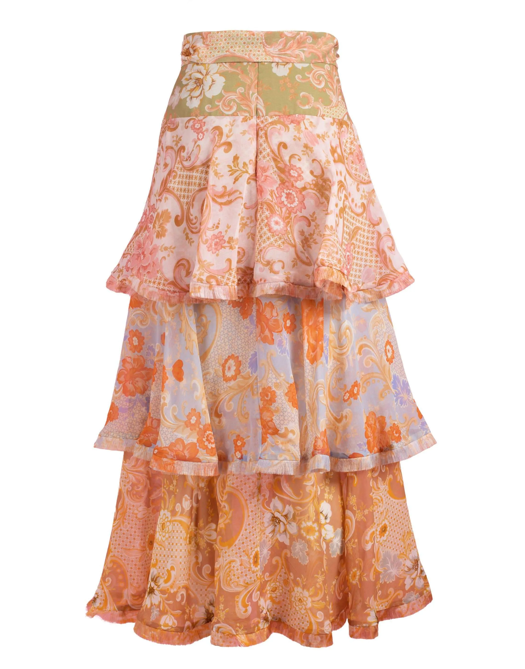 Postcard Flounce Midi Skirt