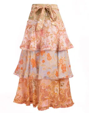 Postcard Flounce Midi Skirt
