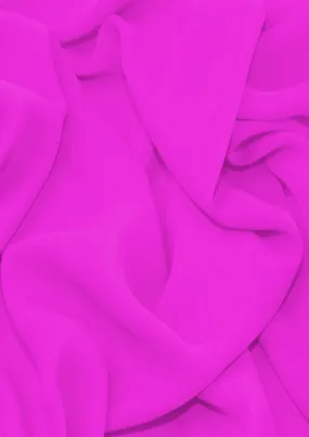 Premium Crepe Chiffon Fabric Pink Berry Plain Dyed 44/45" Decoration,Craft & Dress