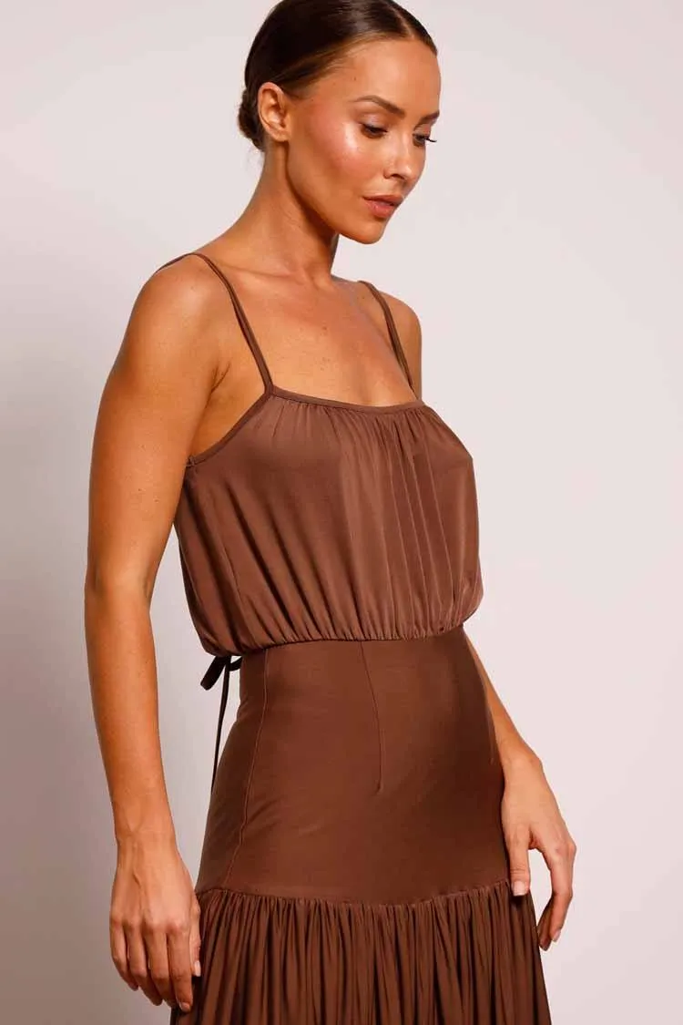Providence Strap Midi Dress in Brownie | FINAL SALE