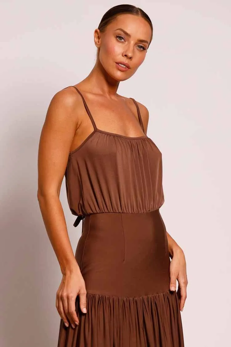 Providence Strap Midi Dress in Brownie | FINAL SALE
