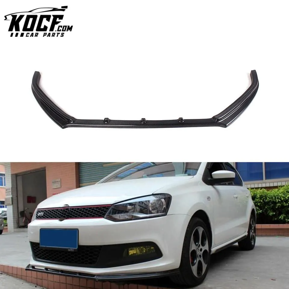 R Look Carbon Fiber Front Bumper Lip For VW POLO GTI